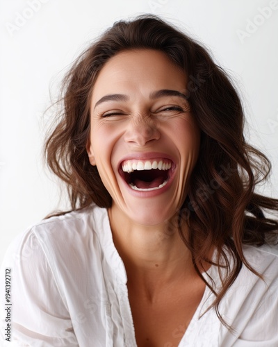 Wallpaper Mural Close Up Portrait of Laughing Woman with Bright Smile Torontodigital.ca