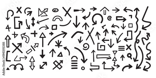 Collection of various arrows and symbols