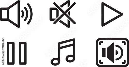 Media Player and Audio Control Icon Collection
