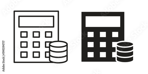 Budget icon silhouette design. Editable stroke outline icon on white background