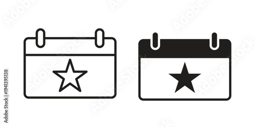 Calendar with event icon silhouette design. Editable stroke outline icon on white background