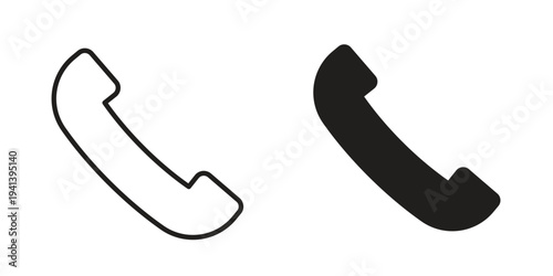 Call icon silhouette design. Editable stroke outline icon on white background
