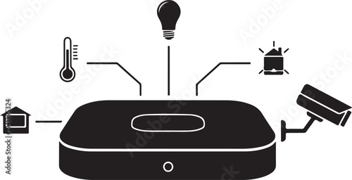 Smart home automation system with connected devices and central hub