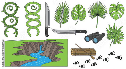 Jungle Discovery: Expedition Gear, Wildlife Tracks, and Natural Obstacles