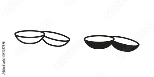 contact lenses icon silhouette design. Editable stroke outline icon on white background