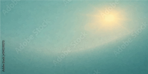 Beautiful blue sky with white clouds over the summer sea horizon creates a peaceful nature landscape of sunlit ocean waves and a bright sunset sky