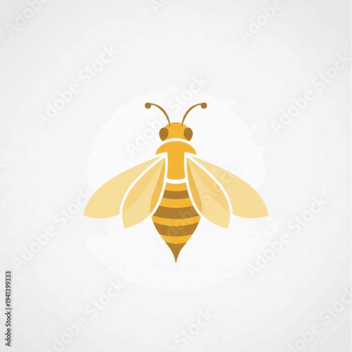 Yellow Bee Illustration with Striped Body 1.