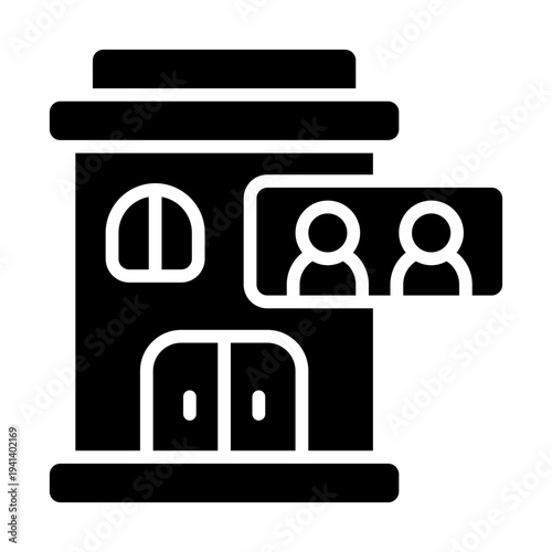 Conference Hotel Solid Icon