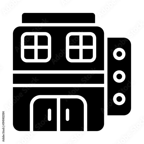 Hotel Building Solid Icon