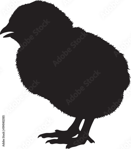 Easter chick silhouette and egg pattern background