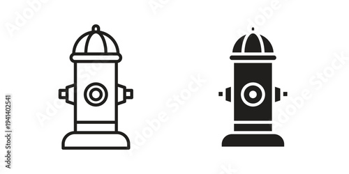 Fire hydrant icon silhouette design. Editable stroke outline icon on white background