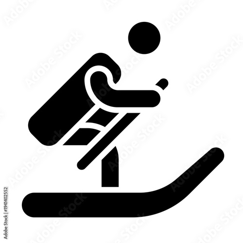 Snowboarding Solid Icon