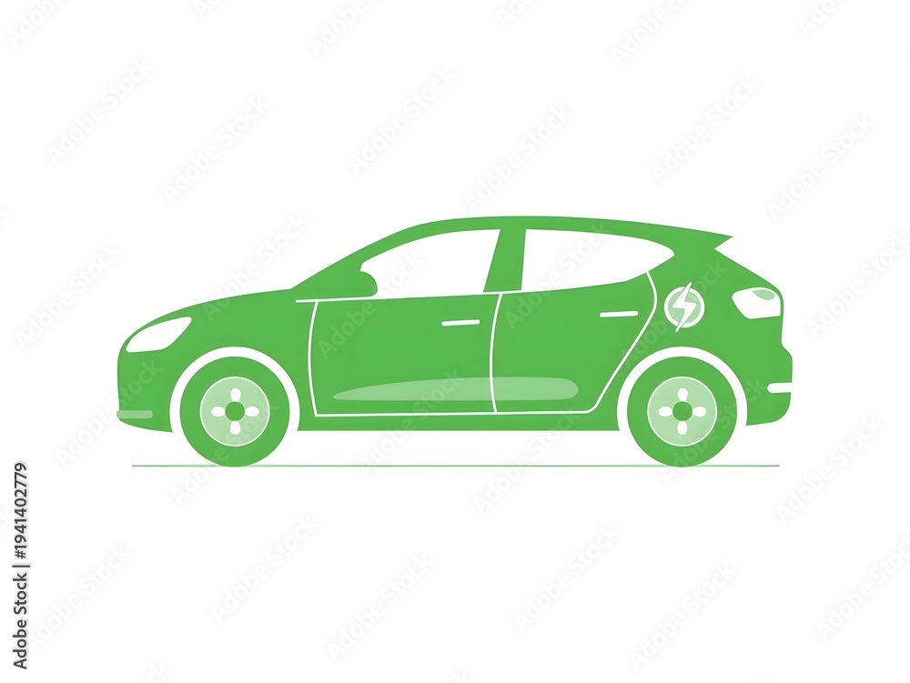 Fototapeta premium Green eco car