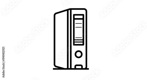 Office document binder vector image showing a standing file folder used for organized record keeping, paper storage, data archiving, and professional administrative office management.