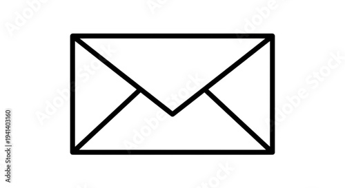 A minimalist outline vector image of a sealed envelope, commonly used as an icon for email, mail, messages, and official business correspondence.
