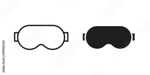Eye mask icon silhouette design. Editable stroke outline icon on white background