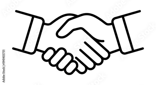 A professional vector image showing a firm handshake between two individuals to symbolize agreement, partnership, success, greeting, and a successful business deal.