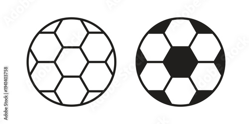 Football icon silhouette design. Editable stroke outline icon on white background