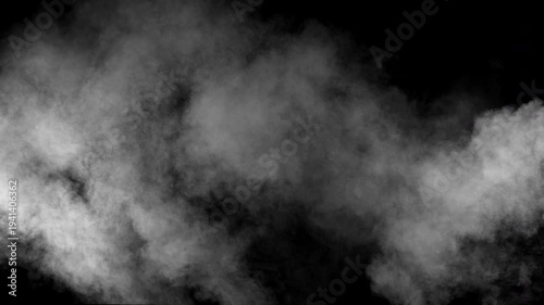 Super Slow Motion Shot of Flying Atmospheric Smoke, Isolated on Black Background , Filmed on High Speed Cinematic Camera at 1000 FPS