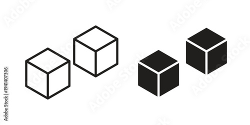 Ice icon silhouette design. Editable stroke outline icon on white background