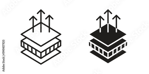 Insulation icon silhouette design. Editable stroke outline icon on white background