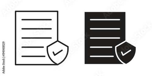 Insurance Claim icon silhouette design. Editable stroke outline icon on white background