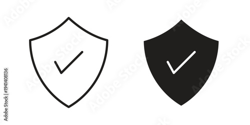Insured icon silhouette design. Editable stroke outline icon on white background