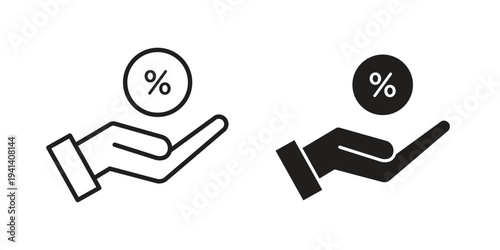 Interest icon silhouette design. Editable stroke outline icon on white background