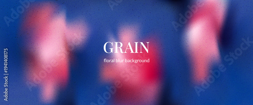 Blur floral rose grain background for wedding bridal invitation. Gentle blurred flower with soft gradient in pink and blue for event. Dreamy grainy rose vector backdrop for luxury nuptial stationery.