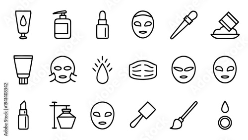 A white outline skin care icon is centered against a black background.