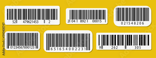 Barcode ean sticker for paper label grunge and scan y2k code. Old png cut for isbn mobile product and vintage torn vector. Barcode abstract bar for paper frame geometric and label random retro.