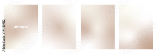 Soft plain gradient set with pearl glow for luxury poster and template. Light brown and neutral beige in a dreamy smooth backdrop. Warm plain tones as a vector background for beauty design.