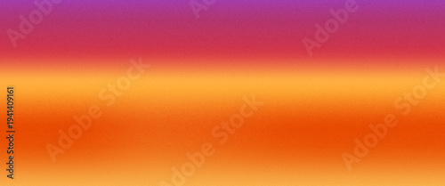 Sunset grain noise gradient background. Warm sky colors blend in soft pastel transitions, from amber light to violet tones, evoking peaceful autumn evening atmosphere for seasonal design. Vector bg.