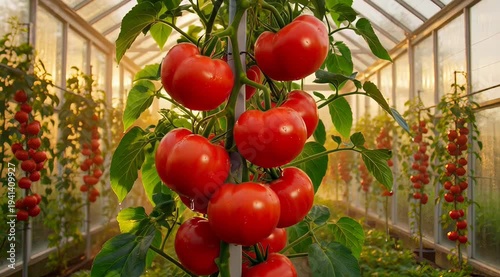 Wallpaper Mural Greenhouse Tomato Vines Ripe Red Clusters Torontodigital.ca