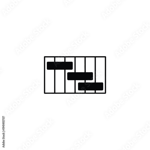 Solid fill of black gantt chart bars project management