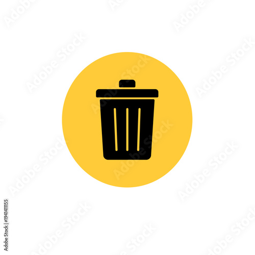 Trash can icon delete UI illustration