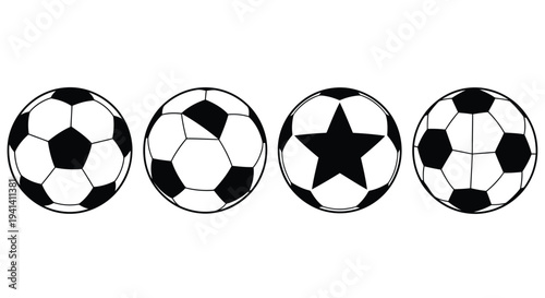 Soccer Balls Collection on White Background whisk illustration