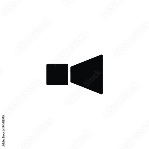 Solid black live broadcast with square and cone shapes