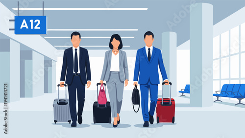 Whimsical Cartoon Man Climbing Ladder with Umbrella in Dreamy Vector Illustration