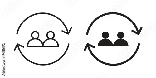 Retention icon silhouette design. Editable stroke outline icon on white background