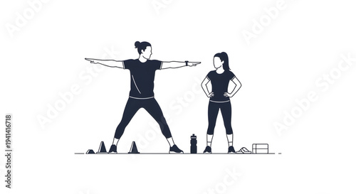 Man and woman practicing yoga together in a serene studio environment from a side viewpoint