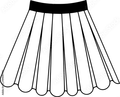 Minimalist Women's Swim Skirt Icon Set - Simple Female Beachwear and Swimwear Fashion Vector