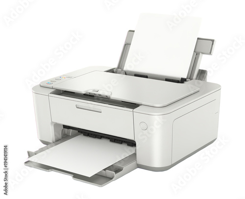 3D Modern Inkjet Printer Printing Paper Document for Home Office and Business Use