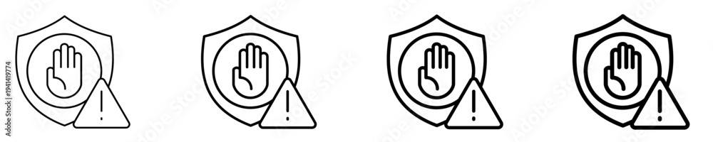 Fototapeta premium Prevention Icon Set Different Style Collection