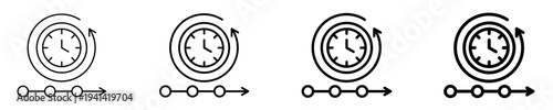 Continuity Timeline  Icon Set Different Style Collection