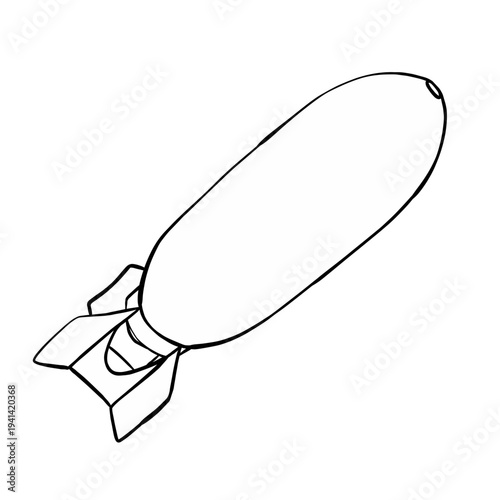 line Illustration of missile bomb