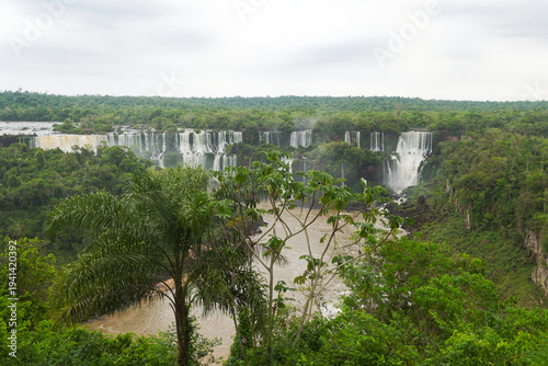 Scenic landscape with famous Iguacu Waterfalls at Iguacu National Park, Brazilian side. Photo taken October 6th, 2025, Iguacu Falls, Brazil.