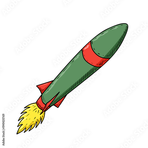 Illustration of missile bomb