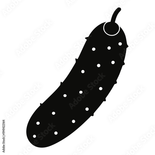 gherkin cucumber silhouette on white background