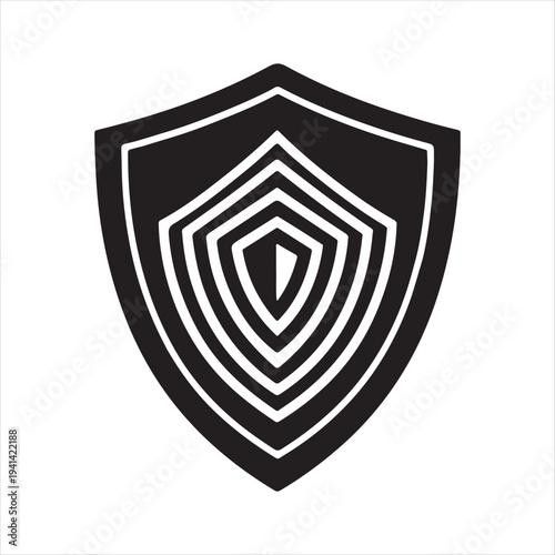 Cyber shield vector silhouette outline logo design concept illustration idea